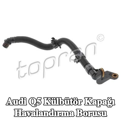 TOPRAN Contalı/sızdırmazlık elemanlı külbütör kapağı havalandırma borusu, tutuculu, koruma hortumlu — Audi Q5