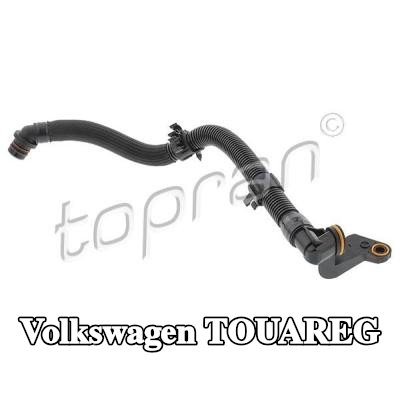 TOPRAN أنبوب تنفيس غطاء الكرسي الهزاز مع حشوات/أختام, مع حامل, مع خرطوم حماية — Volkswagen Touareg
