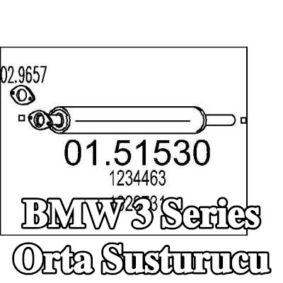 MTS Orta susturucu 980mm — BMW 3 Series