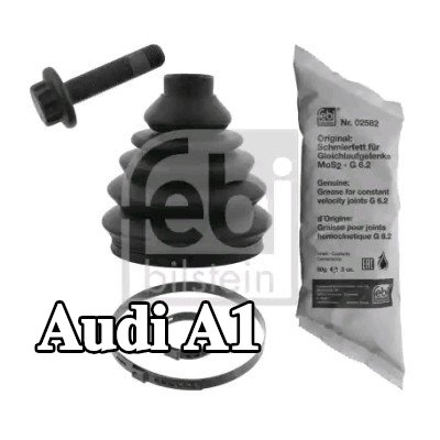 FEBI BILSTEIN طقم غطاء مفصل CV, عمود الإدارة من البلاستيك الحراري, مع برغي — 2012 Audi A1