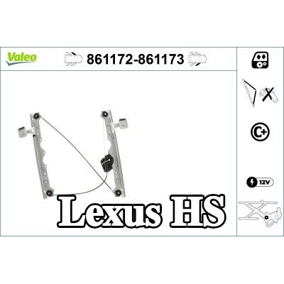 VALEO مُحرك النوافذ الأمامي الأيمن, كهربائي, بدون محرك كهربائي — Lexus Hs