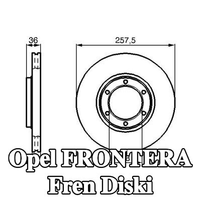 BOSCH Fren diski Dış Çap: 257, 5mm, Havalandırmalı, içten havalandırmalı, Yağlanmış — 1992 Opel Frontera