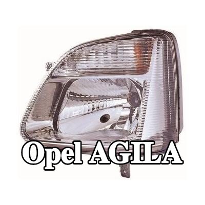 ABAKUS المصباح الأمامي الأيسر, H4, لون العدسة (مؤشر الاتجاه): شفاف كالكريستال, بدون لمبة — 2000 Opel Agila