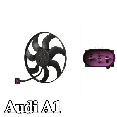 HELLA مروحة, المبرد 392, 5mm, بدون غطاء مروحة المبرد, بدون مقاوم — 2010 Audi A1