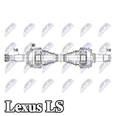 NTY عمود الدفع المحور الخلفي الأيمن, 832mm — Lexus Ls