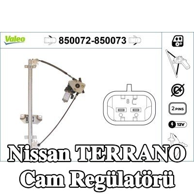 VALEO Sol ön cam regülatörü, Elektrikli, elektrik motorlu — Nissan Terrano