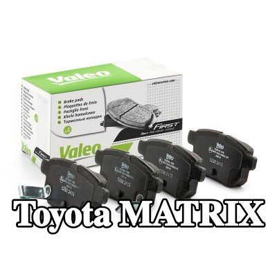 VALEO طقم وسادات الفرامل FIRST, المحور الخلفي, 14mm, مع لوحة مانعة للصرير — Toyota Matrix