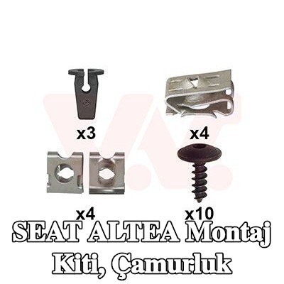 VAN WEZEL Montaj Kiti, çamurluk — SEAT Altea