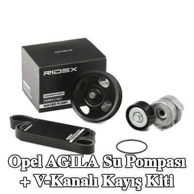 RIDEX Su Pompası + V-Kanalı Kayış Kiti — Opel Agila