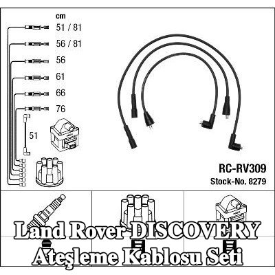 NGK Ateşleme kablo seti siyah — Land Rover Discovery