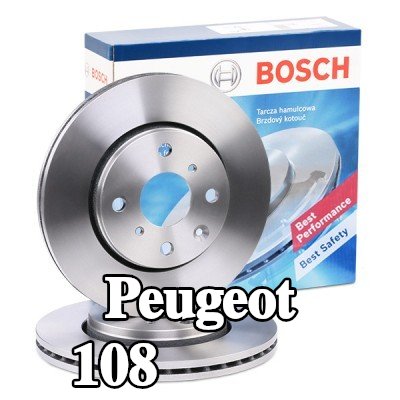 BOSCH القطر الخارجي لقرص المكابح: 247mm, مُهوى, مزود بفتحات تهوية داخلية, مشحم — Peugeot 108