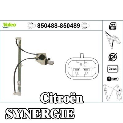 VALEO مُحرك نافذة أمامي أيسر, كهربائي, مع محرك كهربائي — Citroën Synergie