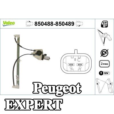 VALEO مُحرك نافذة أمامي أيسر, كهربائي, مع محرك كهربائي — 2002 Peugeot Expert