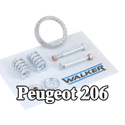 WALKER طقم التثبيت، كاتم الصوت — Peugeot 206