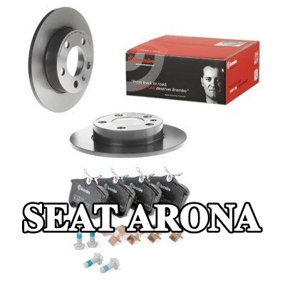 BREMBO مجموعة أقراص الفرامل والوسادات Prime, المحور الخلفي, صلب — SEAT Arona