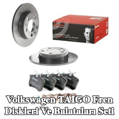 BREMBO Fren diskleri ve balataları seti Prime, Arka Aks, düz — Volkswagen Taigo