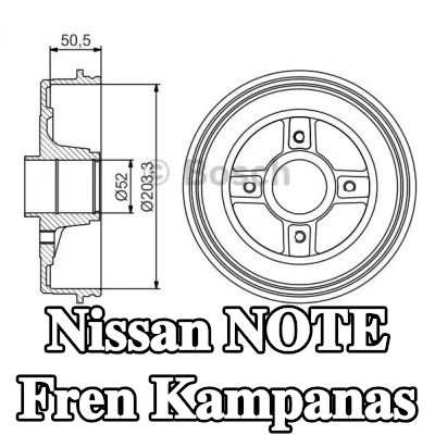 BOSCH Arka aks fren kampanası, 234mm, ABS sensör halkalı, tekerlek yatağı ile — 2012 Nissan Note