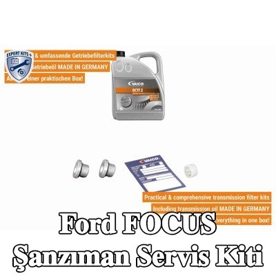 VAICO Yağ tahliye tapası içeren şanzıman servis kiti, standart yağ değişimi için yağ miktarı ile — Ford Focus
