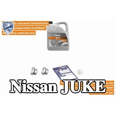 VAICO مجموعة صيانة علبة التروس مع سدادة تصريف الزيت, مع كمية الزيت اللازمة لتغيير الزيت القياسي — Nissan Juke
