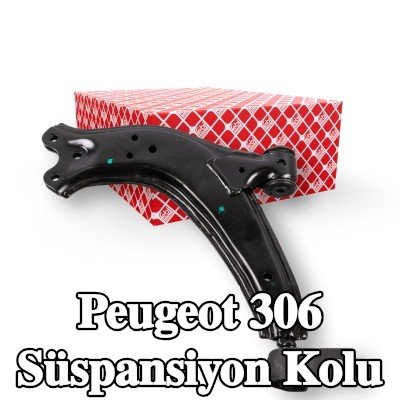 FEBI BILSTEIN Ön Aks Sol Süspansiyon Kolu, Alt, Çelik Sac, rotil olmadan, tutuculu, lastik yastıklı — Peugeot 306