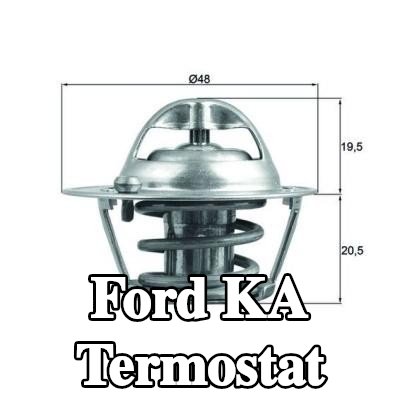 MAHLE Termostat 82°C, 48mm, contalı/sızdırmaz — 2017 Ford Ka