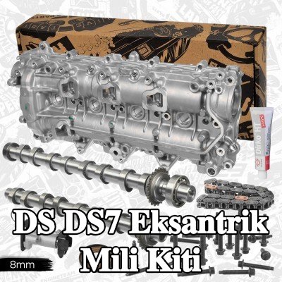 ET ENGINETEAM Egzoz tarafı eksantrik mili kiti, Emme Tarafı, zincir setleri ile, maskeleme çerçevesi ile — DS Ds7