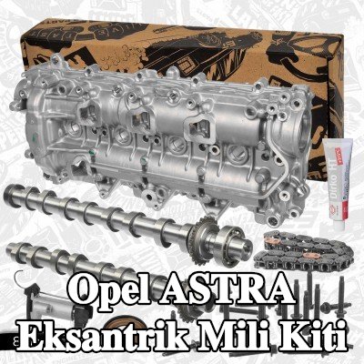 ET ENGINETEAM Egzoz tarafı eksantrik mili kiti, Emme Tarafı, zincir setleri ile, maskeleme çerçevesi ile — Opel Astra