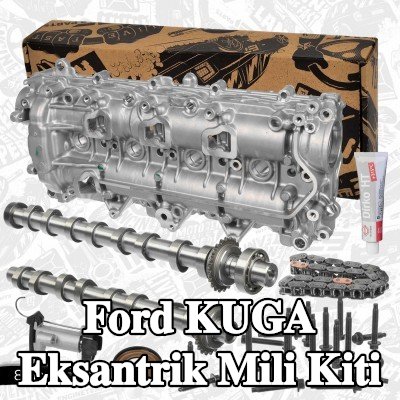 ET ENGINETEAM Egzoz tarafı eksantrik mili kiti, Emme Tarafı, zincir setleri ile, maskeleme çerçevesi ile — Ford Kuga