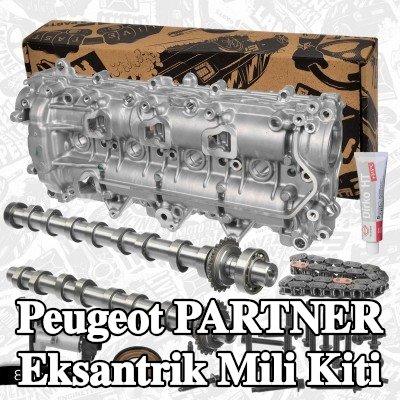 ET ENGINETEAM Egzoz tarafı eksantrik mili kiti, Emme Tarafı, zincir setleri ile, maskeleme çerçevesi ile — Peugeot Partner