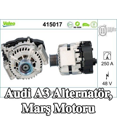 VALEO Alternatör, marş motoru — Audi A3
