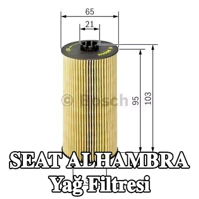 BOSCH Contalı/sızdırmazlık elemanlı yağ filtresi — SEAT Alhambra
