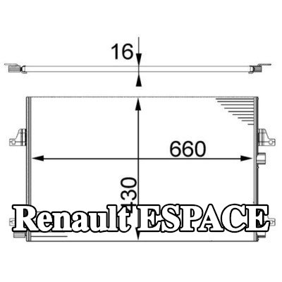 MAHLE مكثف تكييف الهواء مع براغي/مسامير, بدون مجفف — 2000 Renault Espace