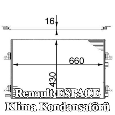 MAHLE Cıvata/vida ile klima kondansatörü, kurutucu olmadan — 2000 Renault Espace