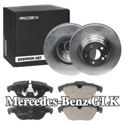 RIDEX مجموعة أقراص الفرامل والوسادات للمحور الخلفي, مزود بفتحات تهوية داخلية — Mercedes-Benz Glk
