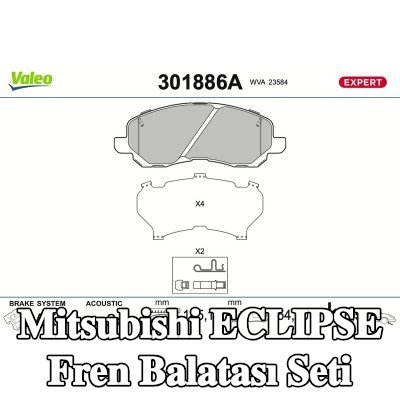 VALEO Fren balatası seti Ön Aks, 17mm, gıcırtı önleyici plaka ile, cıvata/vida olmadan — 2002 Mitsubishi Eclipse