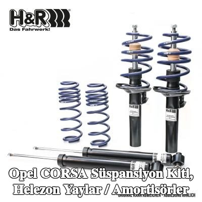 H&R Süspansiyon kiti, helezon yaylar / amortisörler — 2000 Opel Corsa