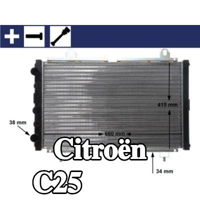 MAHLE مبرد المحرك مع براغي/مسامير, مع مشبك, مع ملحقات — Citroën C25