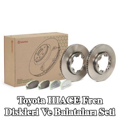 BREMBO İçten havalandırmalı fren diskleri ve balataları seti, gıcırtı önleyici plaka ile — Toyota Hiace