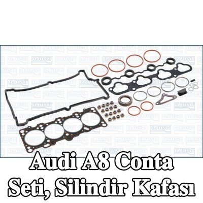 AJUSA Conta seti, silindir kafası Sol, silindir kafası contası ile, valf gövdesi contalı — 1997 Audi A8