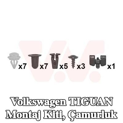 VAN WEZEL Montaj Kiti, çamurluk — Volkswagen Tiguan