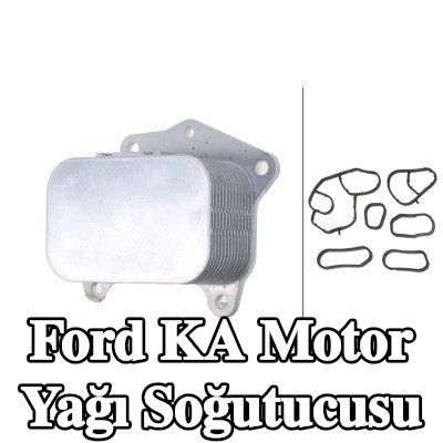 HELLA Conta/sızdırmazlık elemanları ile motor yağı soğutucusu — Ford Ka