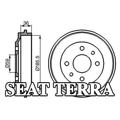 BOSCH أسطوانة الفرامل للمحور الخلفي, 219mm — SEAT Terra