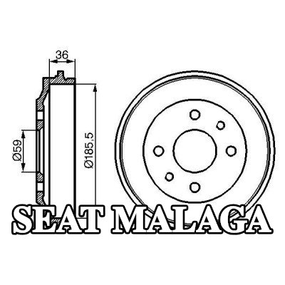 BOSCH أسطوانة الفرامل للمحور الخلفي, 219mm — SEAT Malaga