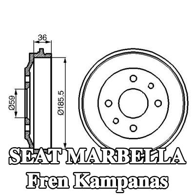 BOSCH Arka aks fren kampanası, 219mm — SEAT Marbella