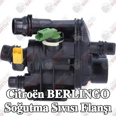 BIRTH Soğutma Sıvısı Flanşı Ön Aks, Alt, contalı/sızdırmaz, sıcaklık sensörlü, termostatlı — Citroën Berlingo