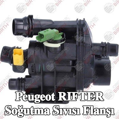 BIRTH Soğutma Sıvısı Flanşı Ön Aks, Alt, contalı/sızdırmaz, sıcaklık sensörlü, termostatlı — Peugeot Rifter