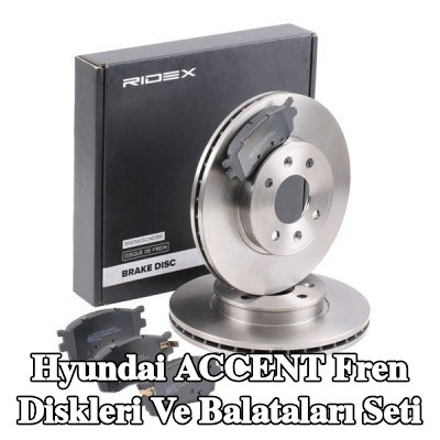 RIDEX Fren diskleri ve balataları seti Ön Aks, içten havalandırmalı — 2005 Hyundai Accent