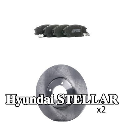 RIDEX مجموعة أقراص الفرامل والوسادات للمحور الأمامي, صلب — Hyundai Stellar