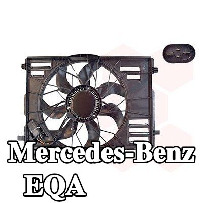 VAN WEZEL مروحة, محرك المبرد بدون فرش, مع غطاء مروحة المبرد — Mercedes-Benz Eqa