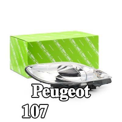 VALEO المصباح الأمامي ORIGINAL PART, يمين, H4, مع محرك لتسوية المصابيح الأمامية, لون المؤشر: شفاف — Peugeot 107